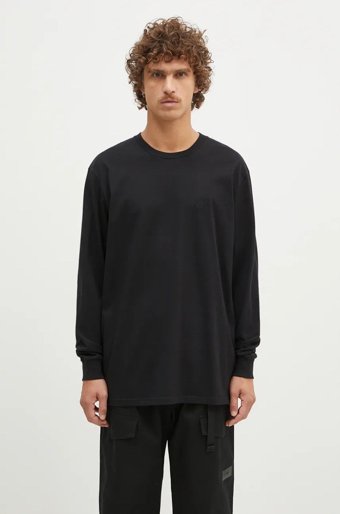 1017 ALYX 9SM top a maniche lunghe in cotone Regular Fit Longsleeve Crewneck Tee regolare nero AAMTS0483FA01