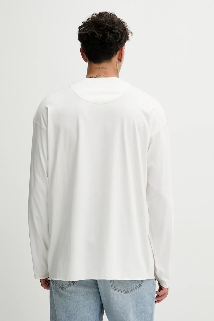Odzież Diesel longsleeve bawełniany T-CRAHOR-BOXT-LS-T1 A19464.0NIAX biały