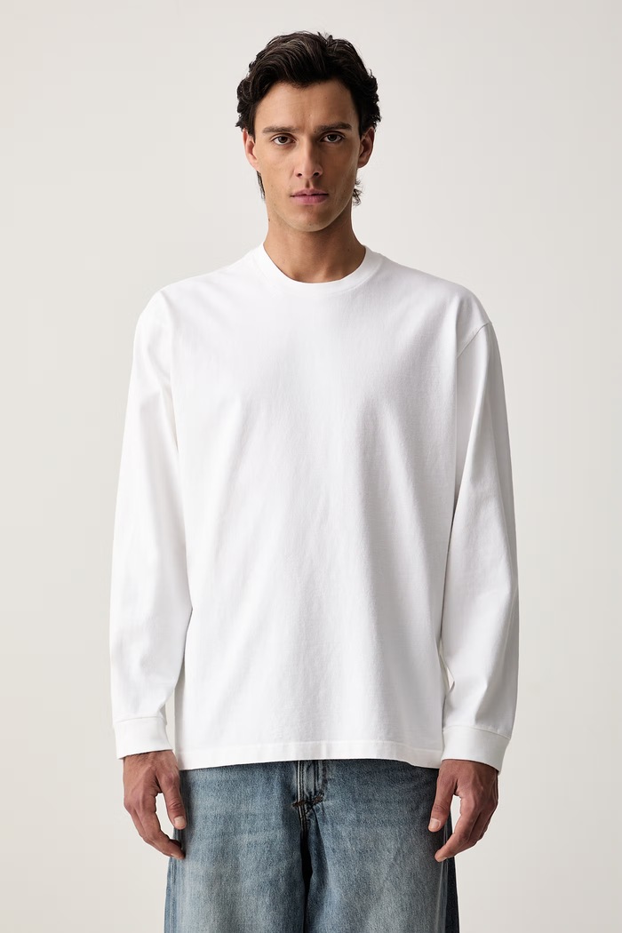 Levi's majica dugih rukava za muškarce od pamuka s elastanom LS WORKWEAR bijela 0089C