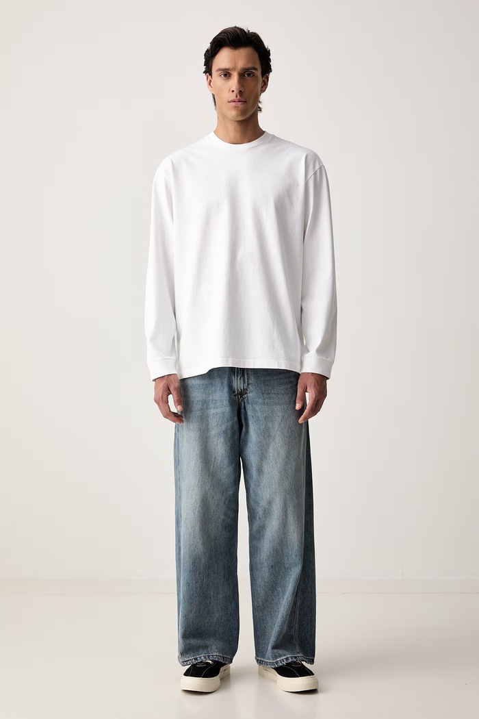 Levi's majica dugih rukava za muškarce od pamuka s elastanom LS WORKWEAR 0089C bijela AA00