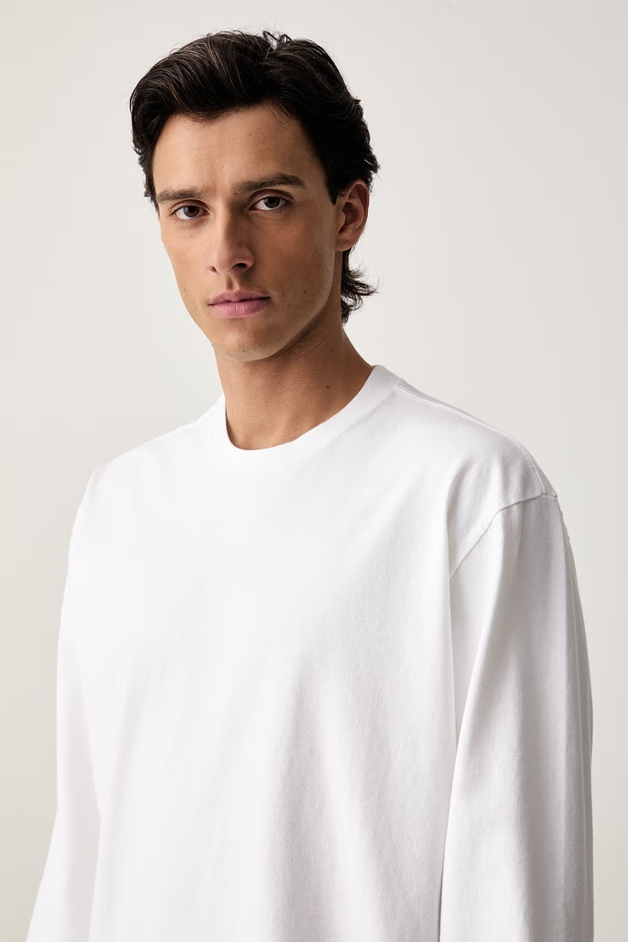 Levi's majica dugih rukava za muškarce od pamuka s elastanom LS WORKWEAR bijela 0089C