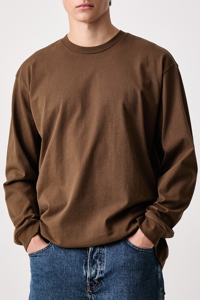 Longsleeve męski bawełniany z elastanem LS WORKWEAR Levi's 0089C brązowy