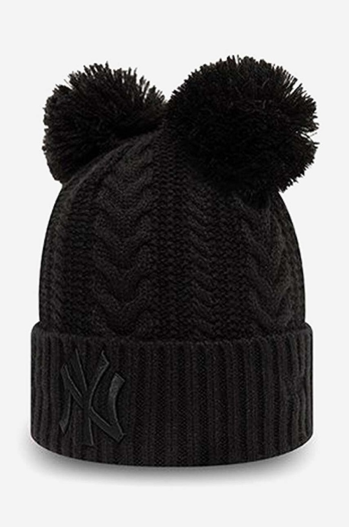 New Era beanie Double Pom plain black 60141699