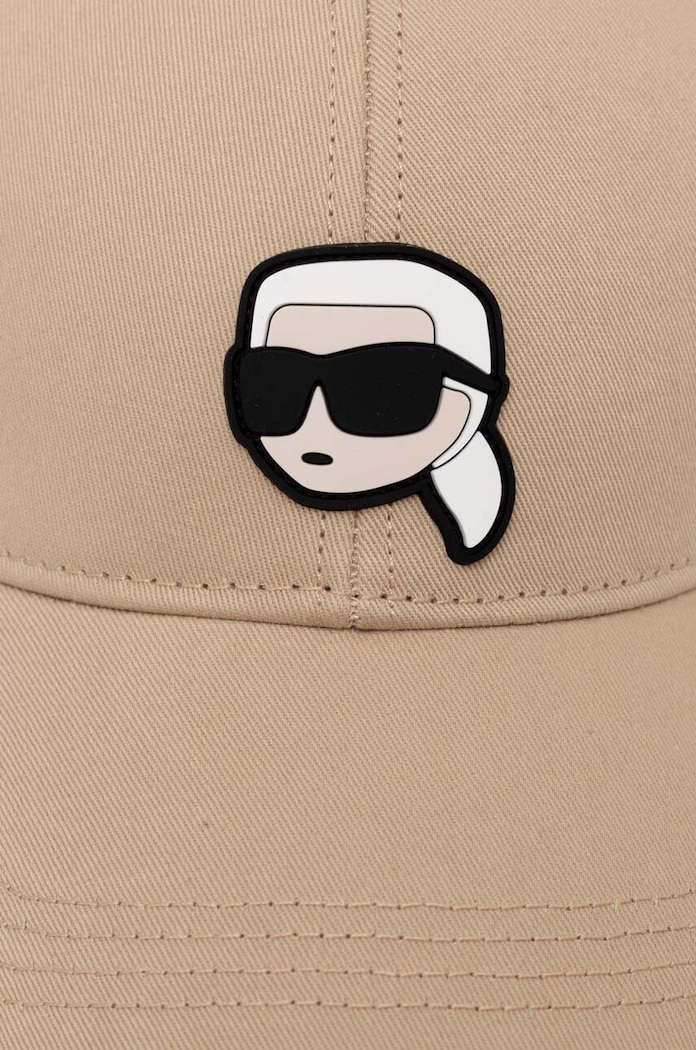 Βαμβακερό καπέλο του μπέιζμπολ Karl Lagerfeld 240W3430 μπεζ AA00