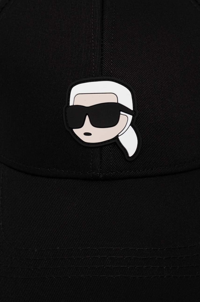 Αξεσουάρ Βαμβακερό καπέλο του μπέιζμπολ Karl Lagerfeld 240W3430 μαύρο