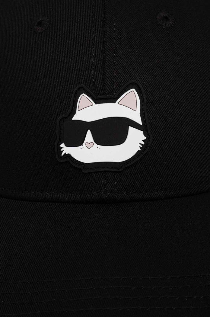 Akcesoria Karl Lagerfeld czapka z daszkiem bawełniana 240W3431 czarny