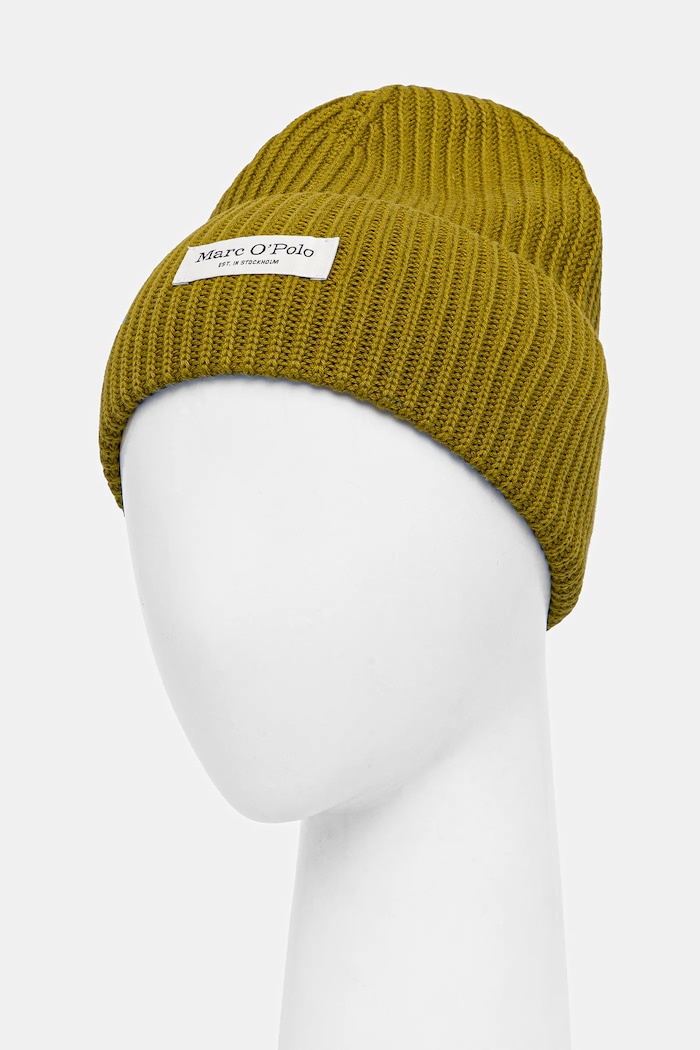Marc O'Polo czapka bawełniana M09605901141 zielony AW25