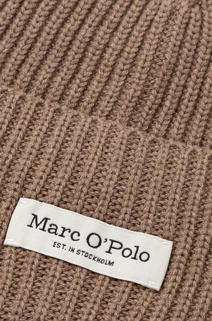 Marc O'Polo czapka bawełniana M09605901141 beżowy AW25