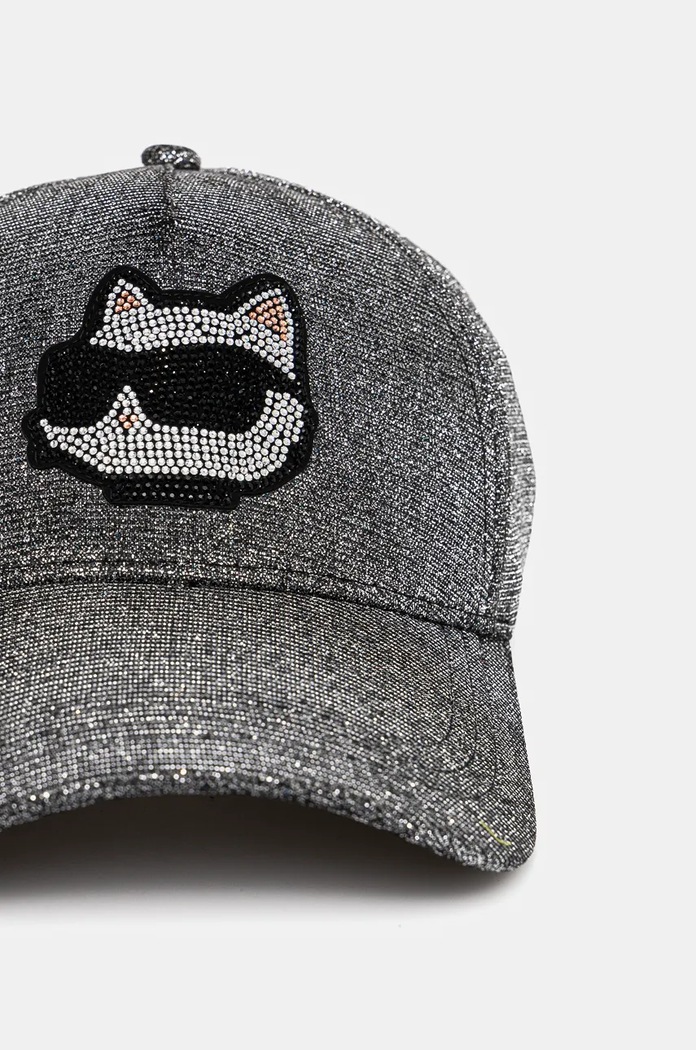 Kšiltovka Karl Lagerfeld 246W3401 stříbrná AA00