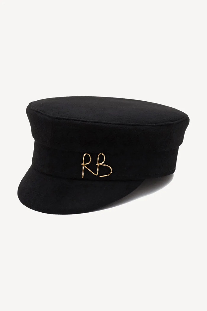 Ruslan Baginskiy kaszkiet wełniany Baker Boy Cap KPC033.W.MRB czarny AA00