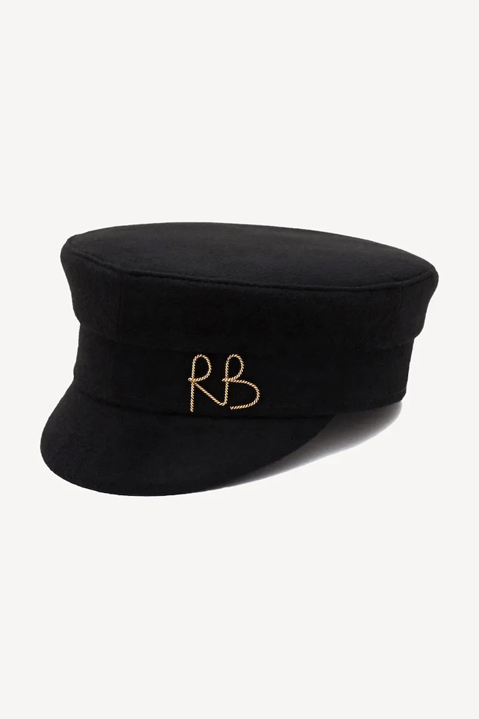 Ruslan Baginskiy kaszkiet wełniany Baker Boy Cap KPC033.W.MRB czarny AA00