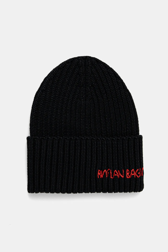 Ruslan Baginskiy czapka wełniana Beanie wełna czarny BN033/034.WA.RU