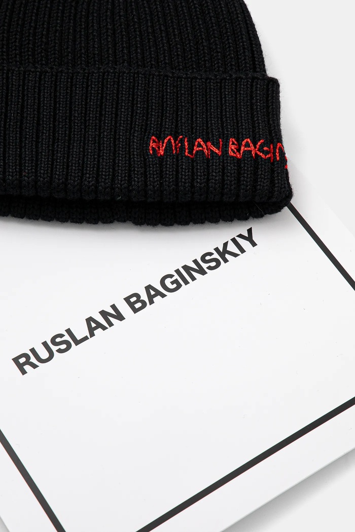 Ruslan Baginskiy czapka wełniana Beanie czarny BN033/034.WA.RU
