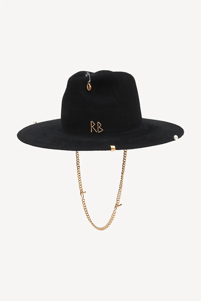 Ruslan Baginskiy pălărie Fedora Hat FDR033.F.PRS.CHA.GRB negru AA00