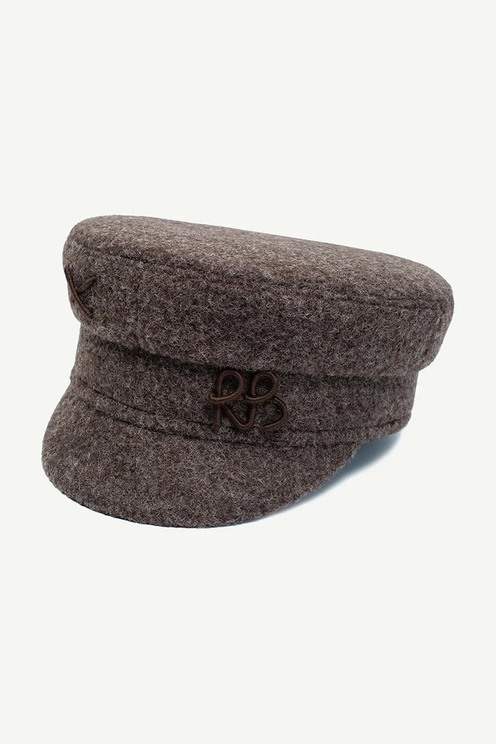 Dodatki Čepica iz tvida Ruslan Baginskiy Ruslan Baginskiy Logo-embellished Baker Boy Cap KPC09.A.MLJ.WRB rjava
