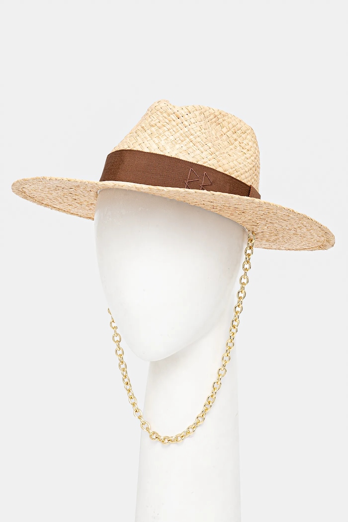 Ruslan Baginskiy pălărie Fedora Hat FDR036/09.STR.CHA bej AA00