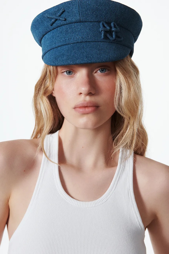 Ruslan Baginskiy kaszkiet bawełniany Baker Boy Cap niebieski KPC078.C.JNS.FRB