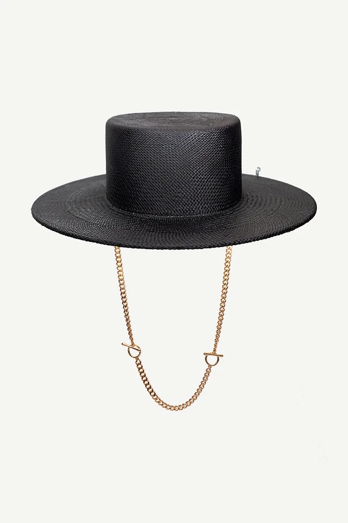 Akcesoria Ruslan Baginskiy kapelusz Canotier Hat CNT033.STR.9P.PRS.CHA czarny