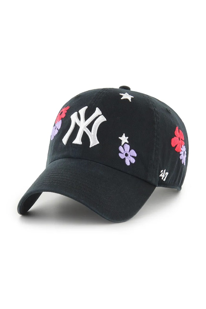 47 brand Bavlněná baseballová čepice 47 brand MLB New York Yankees černá B.FLRAC17GWS.BKA