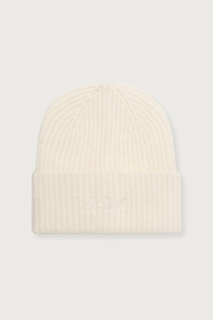 MC2 Saint Barth Czapka beanie damska z wełną i alpaką beżowy MOS0003