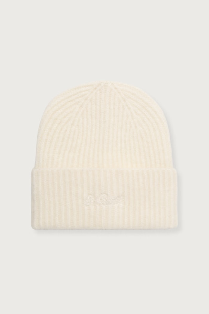 MC2 Saint Barth Czapka beanie damska z wełną i alpaką beżowy MOS0003