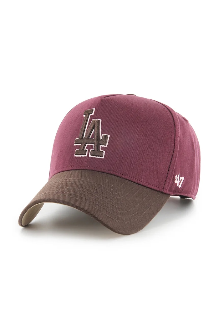 47 brand șapcă de baseball din bumbac MLB Los Angeles Dodgers bumbac burgundia BCPTN.MDTTC12GWP.KM12