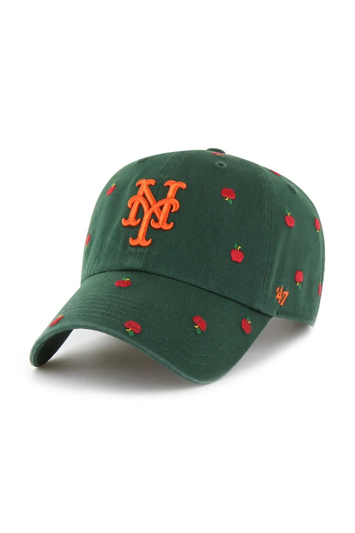 Bombažna bejzbolska kapa 47 brand MLB New York Mets Drobni vzorec zelena B.CNFTI16GWS.DG