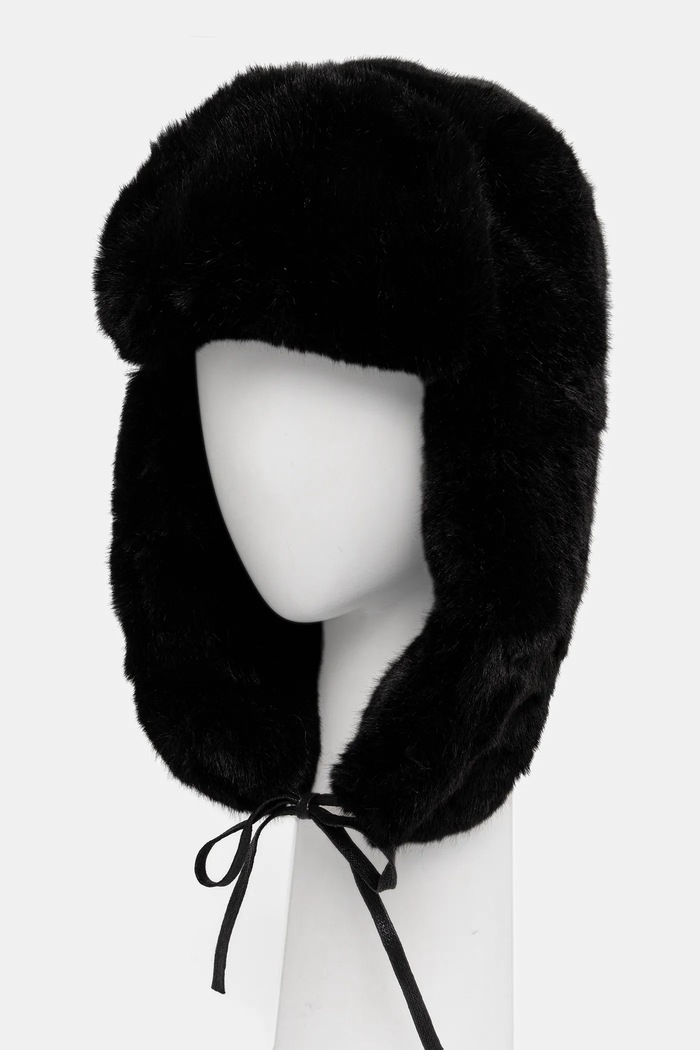 Čiapka Kangol FAUX FUR TRAPPER hrubá čierna K4301ST.BK001