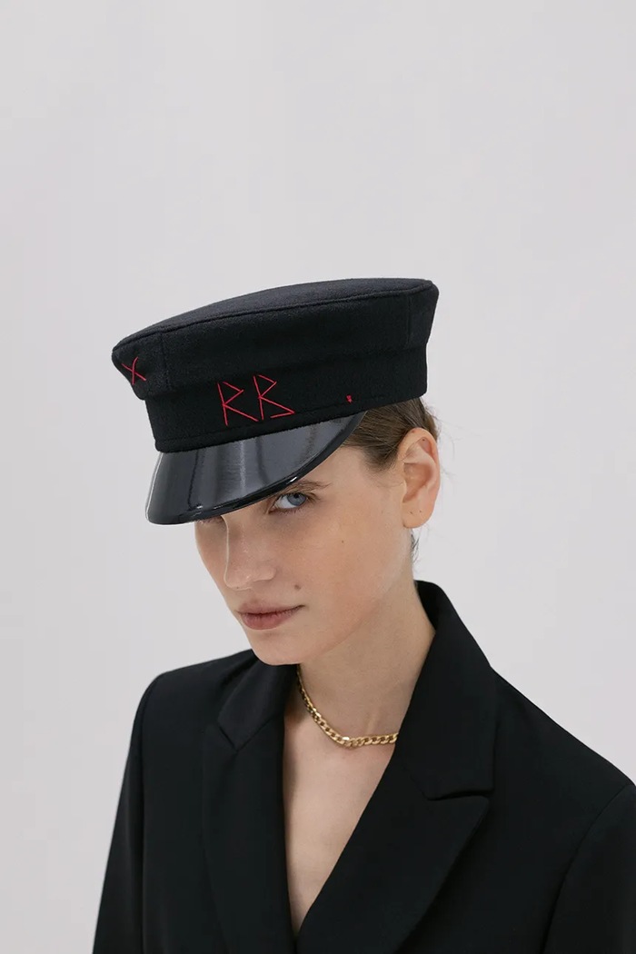 RUSLAN BAGINSKIY Bască din bumbac Baker Boy Cap negru KPC033.W