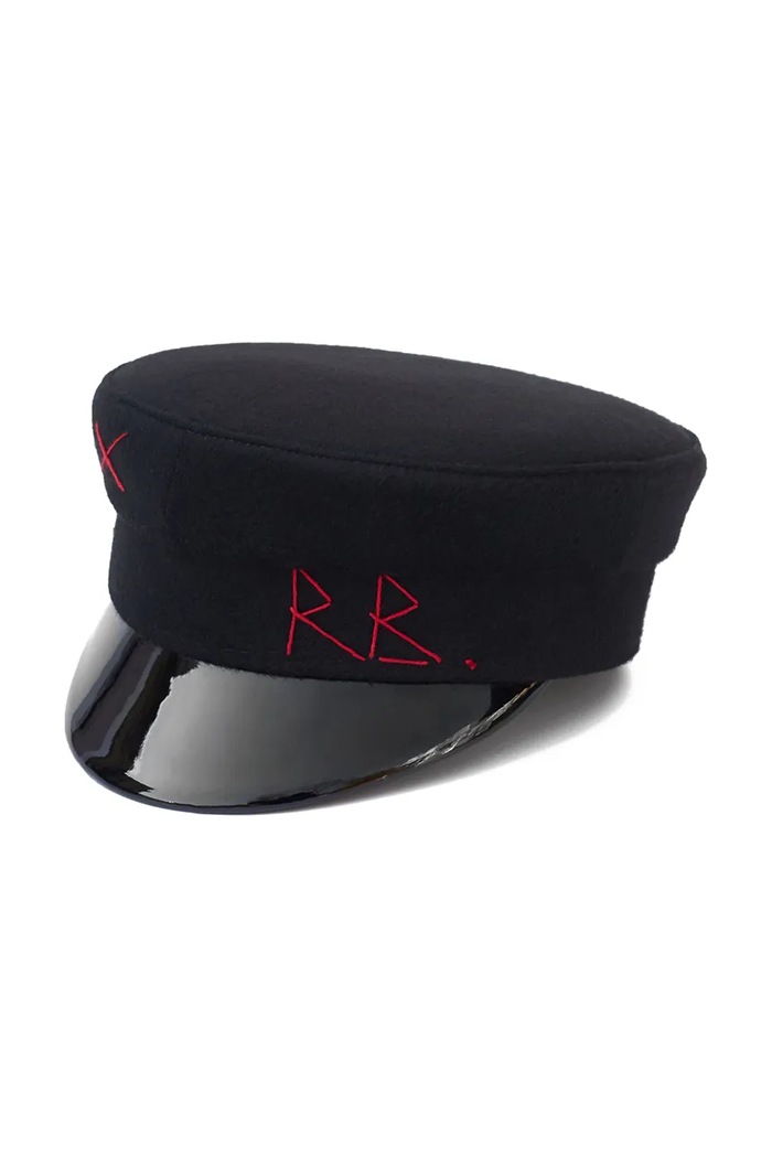 RUSLAN BAGINSKIY Bască din bumbac Baker Boy Cap KPC033.W negru AA00