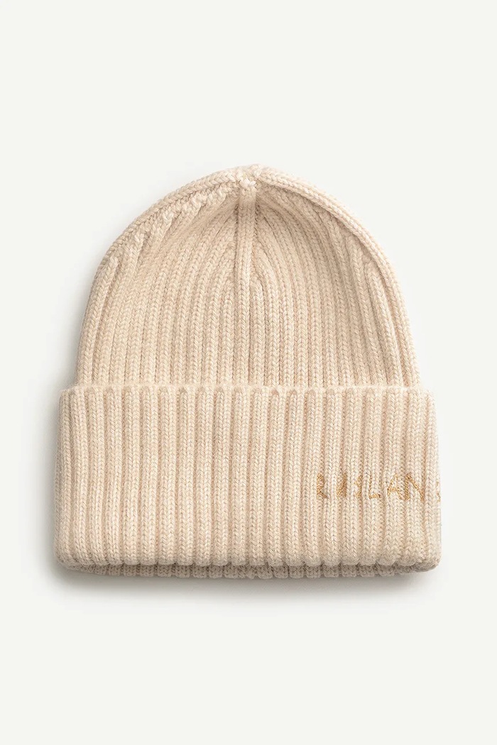 Ruslan Baginskiy czapka wełniana Beanie BN036.MW.FL.CD24 beżowy AA00