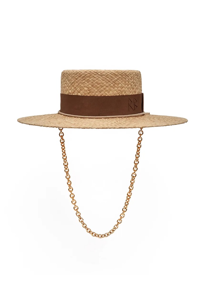 Klobouk Ruslan Baginskiy Boater Hat CNT036/09.STR.CHA béžová AA00
