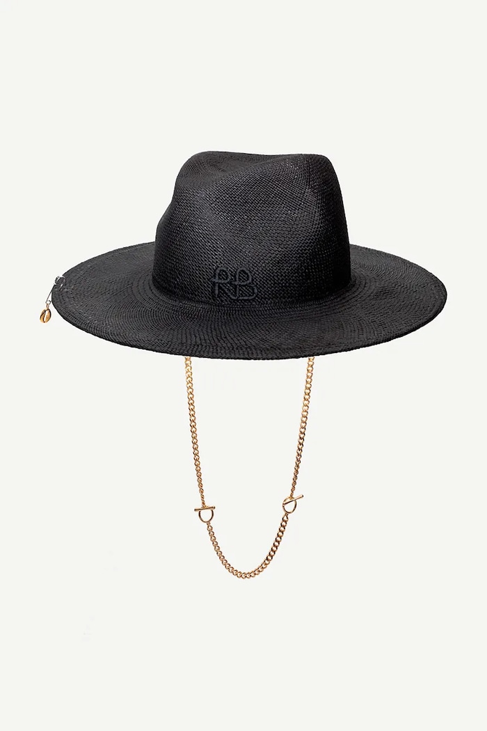 Kiegészítők RUSLAN BAGINSKIY Kalap Fedora Hat FDR033.STR.9P.PRS.CHA.S fekete
