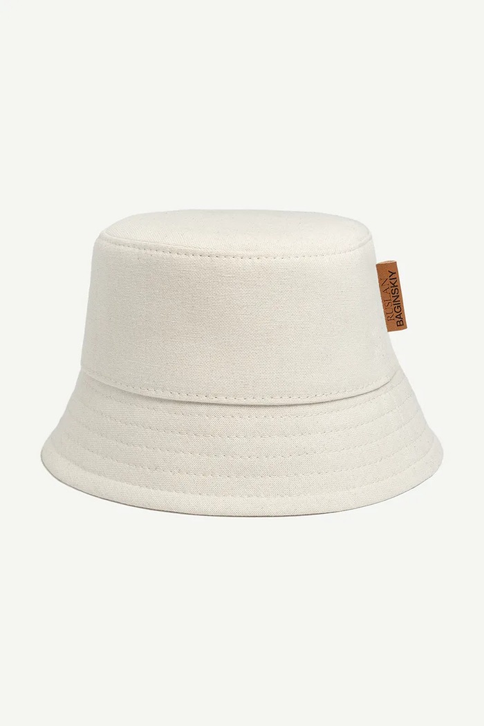 Bavlněný klobouk Ruslan Baginskiy Ruslan Baginskiy Logo Patch Bucket Hat béžová BCT035.C.FLTL