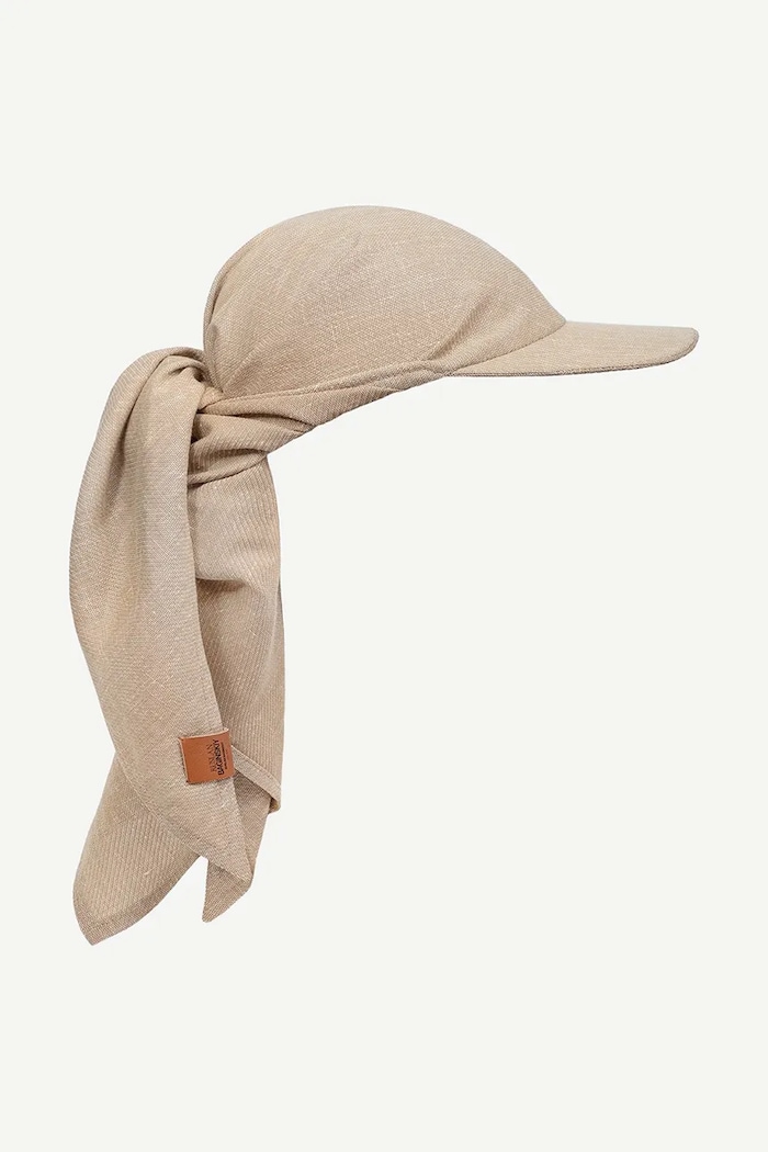 RUSLAN BAGINSKIY Pentru femei, din bumbac Ruslan Baginskiy Logo Patch Scarf Visor bej SCV036.LNPW.FLTL