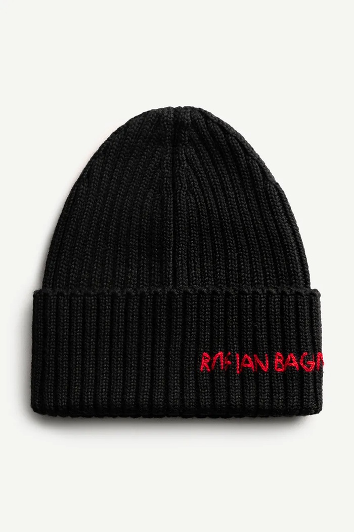 RUSLAN BAGINSKIY Czapka beanie damska z wełną BN033/034.WA.RU. czarny AA00