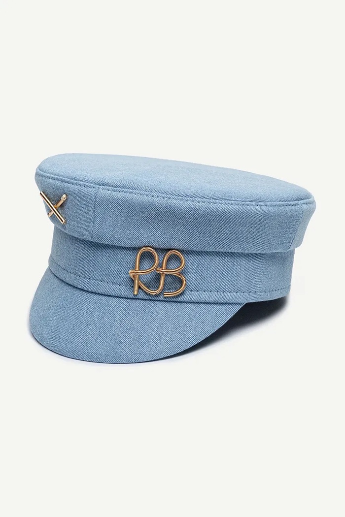 RUSLAN BAGINSKIY kaszkiet damski jeansowy Denim Baker Boy Cap KPC075.C.JNS.TMRB niebieski AA00