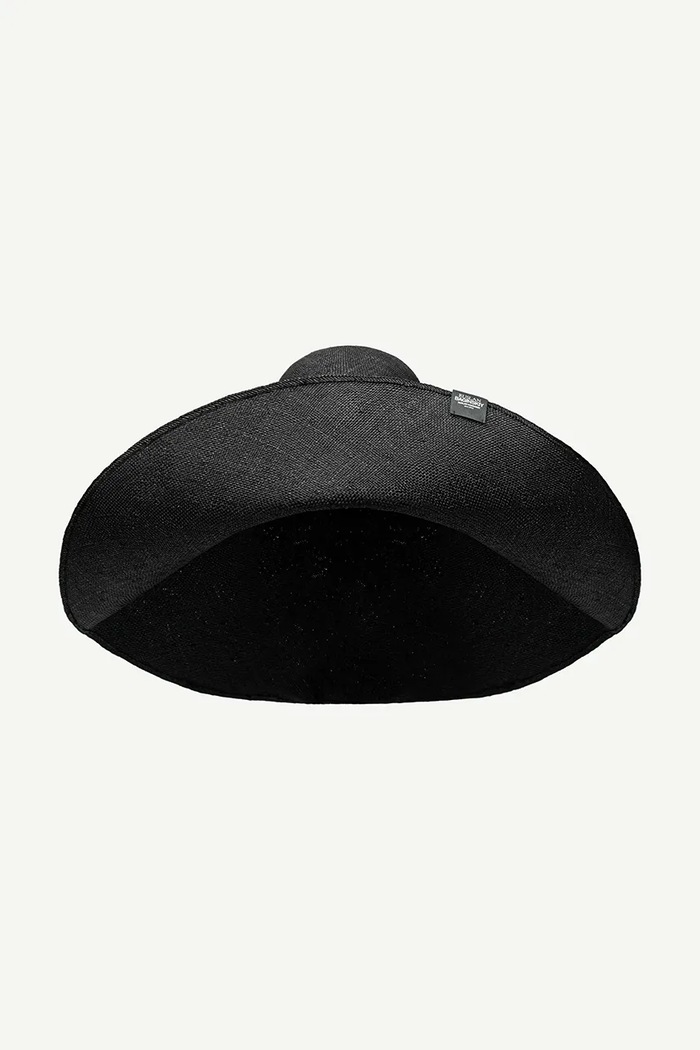 RUSLAN BAGINSKIY kapelusz z szerokim rondem damski pleciony Foldable Hat HT033.STR.FLTL.MAX czarny AA00