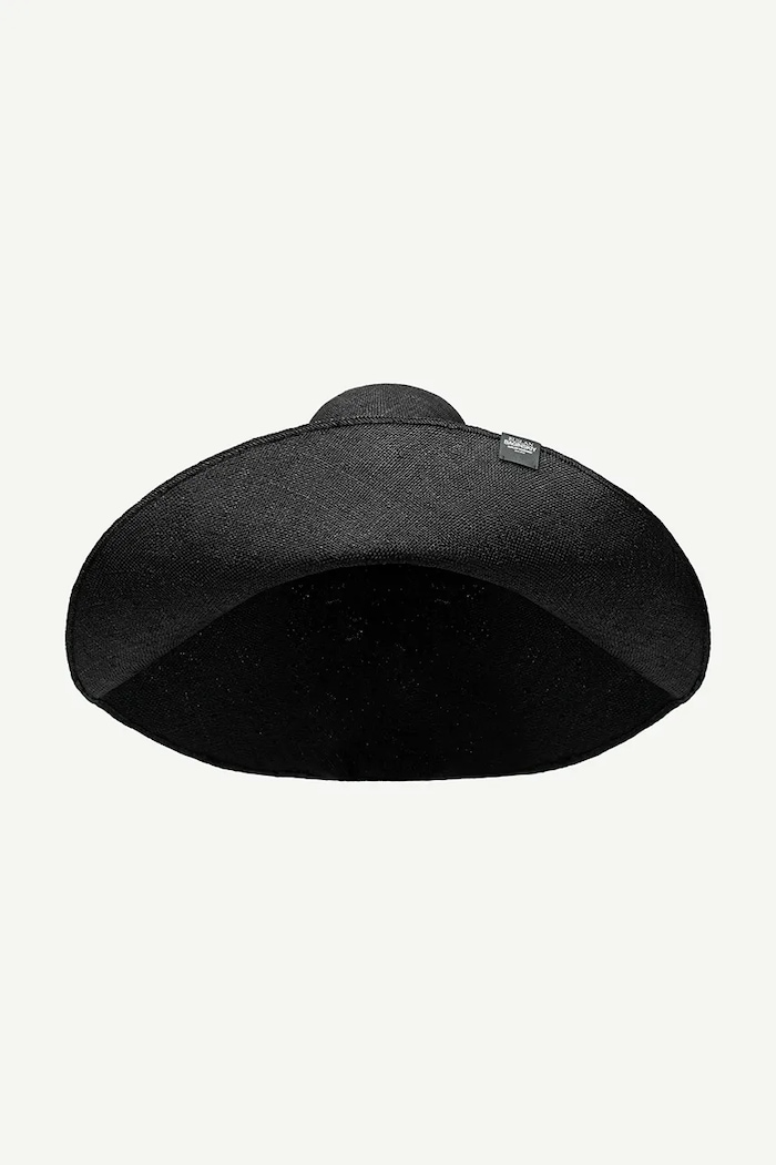 RUSLAN BAGINSKIY kapelusz z szerokim rondem damski pleciony Foldable Hat HT033.STR.FLTL.MAX czarny AA00