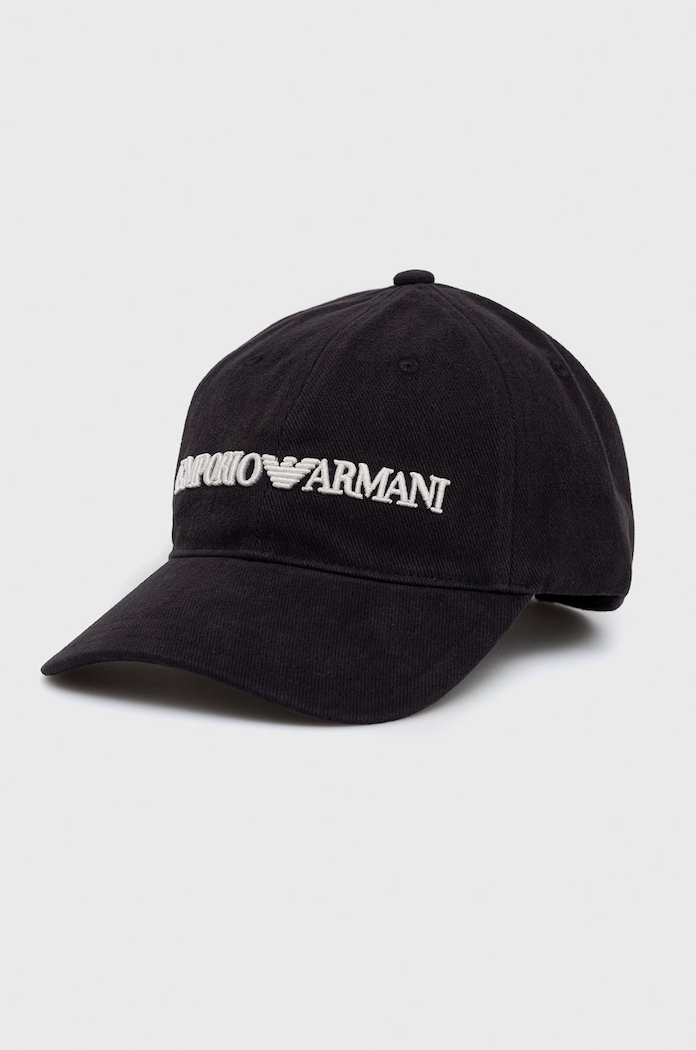 Emporio Armani Czapka bawełniana 627901.CC994.NOS aplikacja granatowy 627901.CC994.NOS