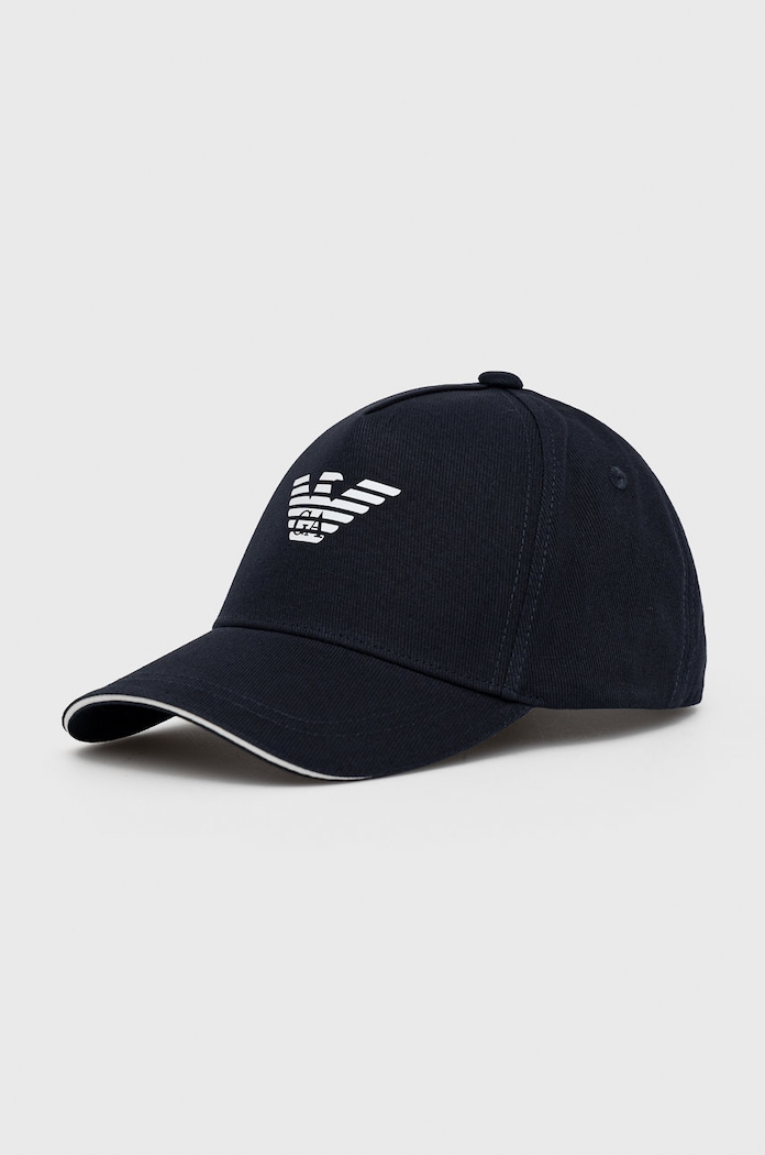 Bavlněná čepice Emporio Armani bavlna námořnická modř 627920.CC990.NOS