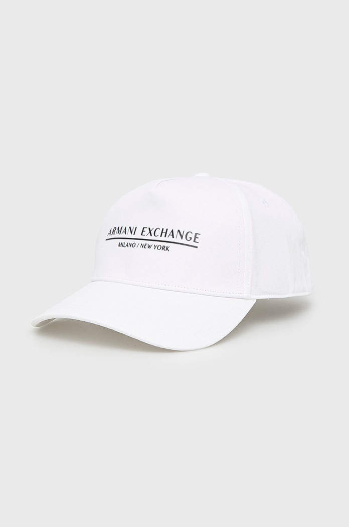 Armani Exchange pamut sapka nyomtatásos fehér 954202.CC150.NOS