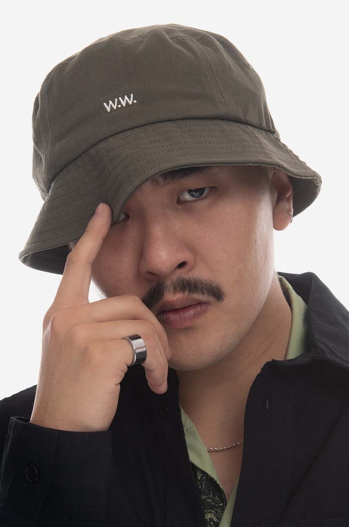Accessori Wood Wood Berretto in cotone Ossian Bucket Hat 12240817-7083 BLACK 12240817.7083 verde