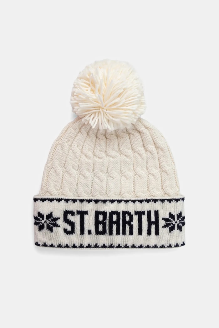 Вълнена шапка MC2 Saint Barth вълна бежов WILH004