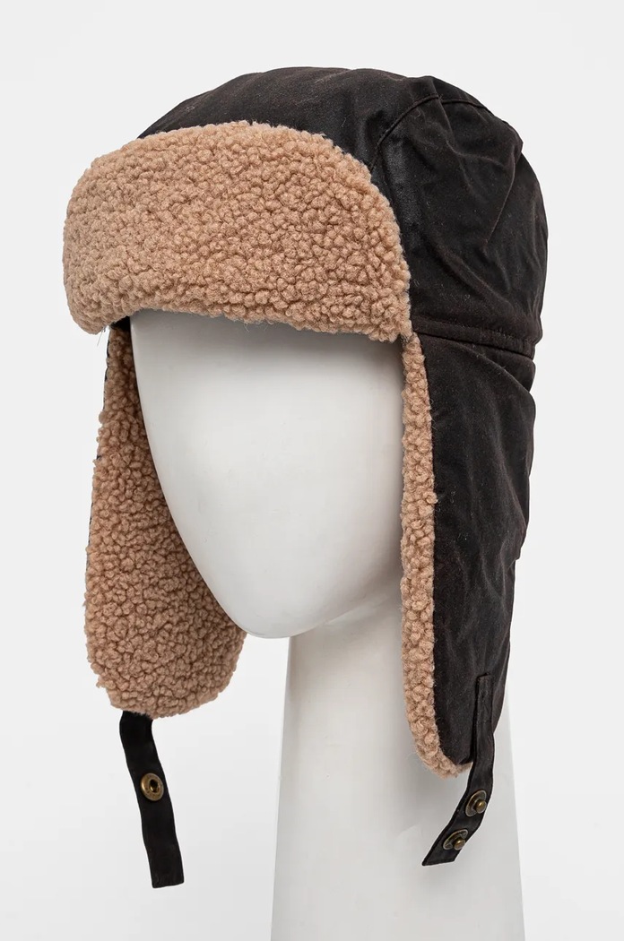 Barbour czapka bawełniana bawełna brązowy MHA0710