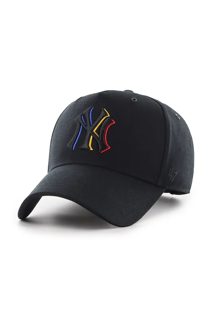 Pamučna kapa sa šiltom 47 brand MLB New York Yankees natpis crna B.PRPDT17GWP.BK