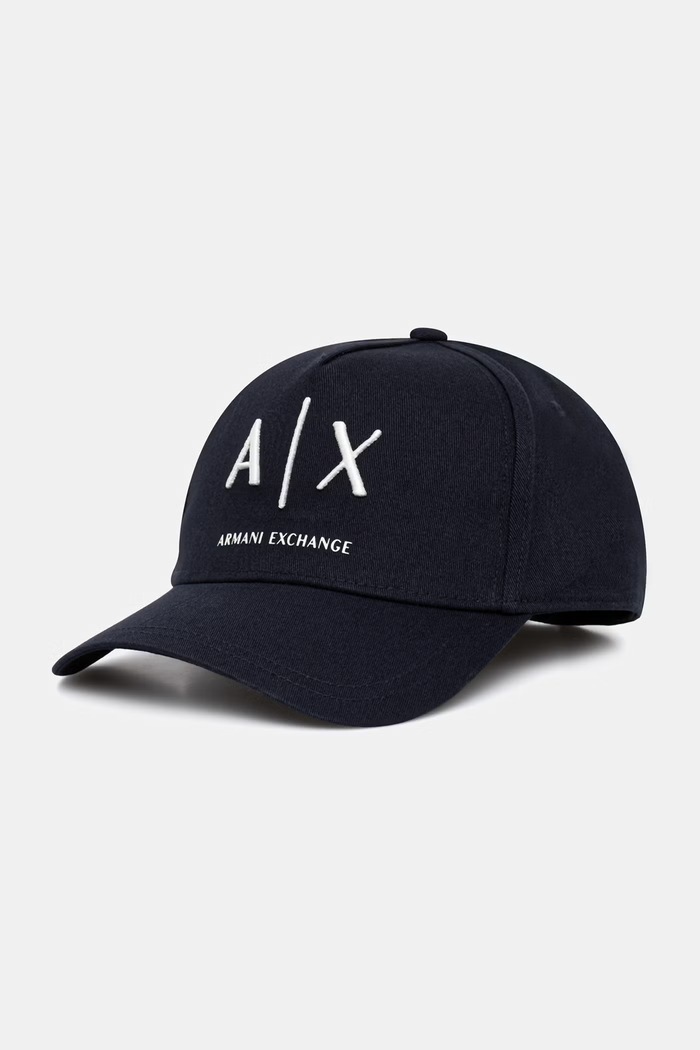 Armani Exchange bejzbalová čiapka pánska bavlnená tmavomodrá XM002696.AF15502.NOS