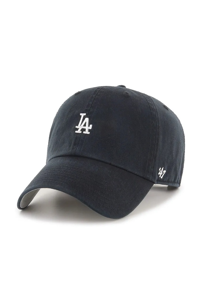 47 brand Czapka z daszkiem bawełniana MLB Los Angeles Dodgers czarny B.BSRNR12GWS.BKA