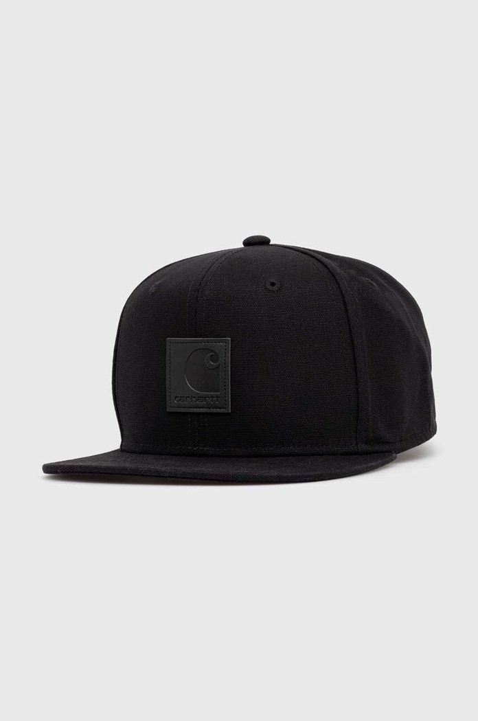 Pamučna kapa sa šiltom Carhartt WIP Logo bez uzorka crna I023099