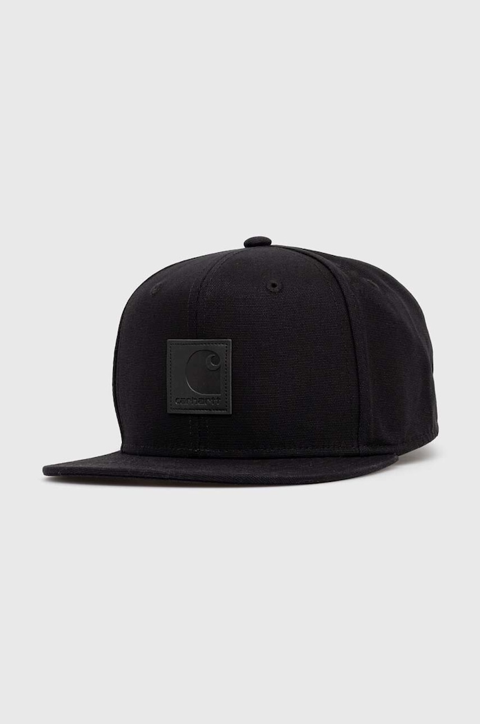 Pamučna kapa sa šiltom Carhartt WIP Logo bez uzorka crna I023099